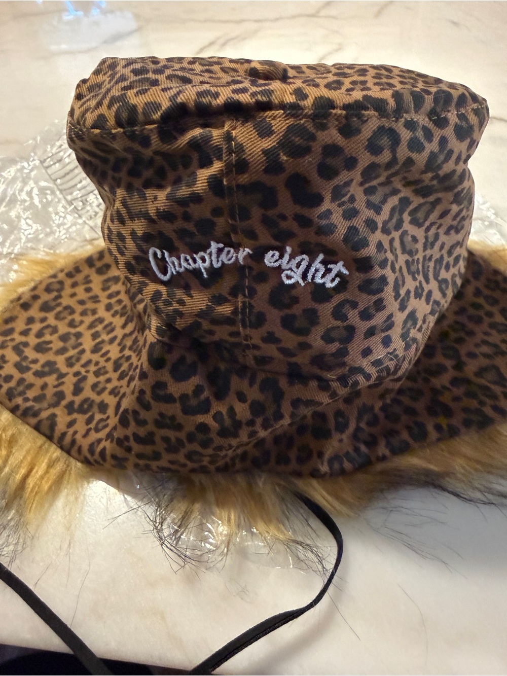 Chapter Leopard Print Trapper Hat with Faux Fur Trim